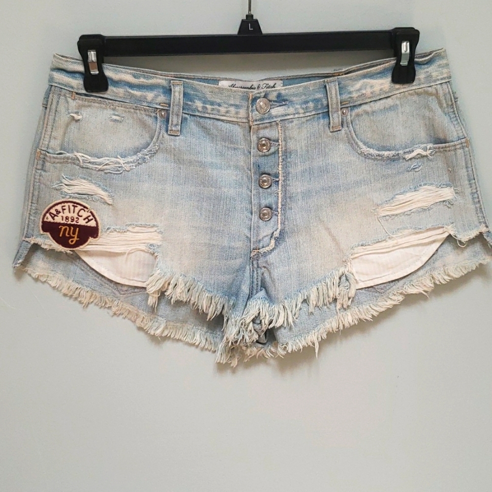 Abercrombie & Fitch High Rise Denim Shorts Size 12 31W
